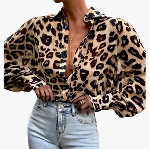 Gorgeous animal print blouse!